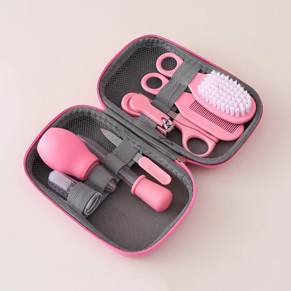 8/13pcs Baby Care EVA Bag Eight-piece Set Baby Nasal Aspirator Nail Scissors Cartoon Set Daily Cleaning Supplies Care Bag