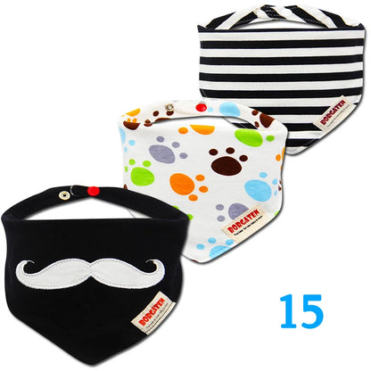 3pcs Organic Cotton Baby Scarf Muslin Burp Cloth Bandana Bibs Newborn Baby Boy Infant Girl Toddler Winter Scarf Waterproof Bib