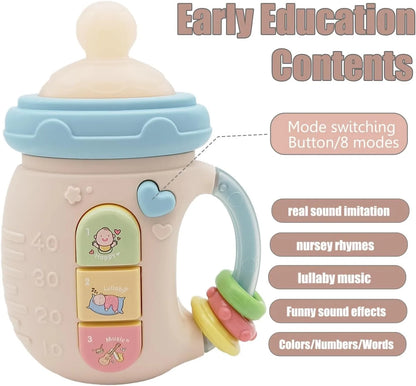 Baby 18M+Cute Bottle Illuminates Music Baby Ringing Soothing Toy Early Learning Education Toy Girl Baby Boy Birthday Gift Toy