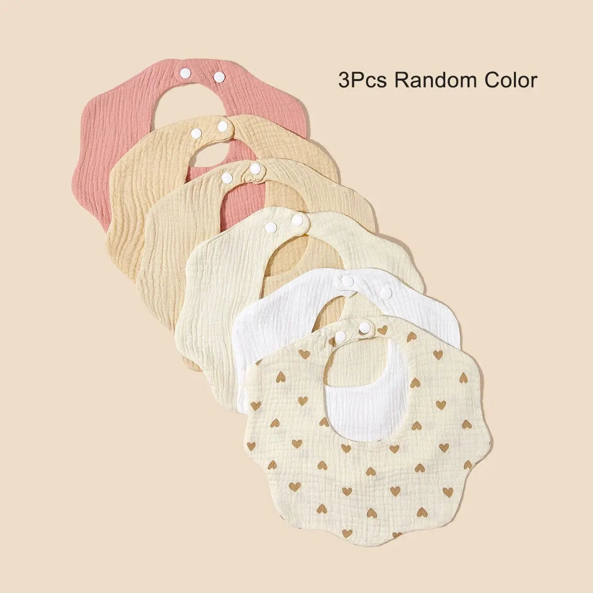 3 Packs (Random Color) Baby Bandana Bibs Boys Girls Newborn Infant for Drooling