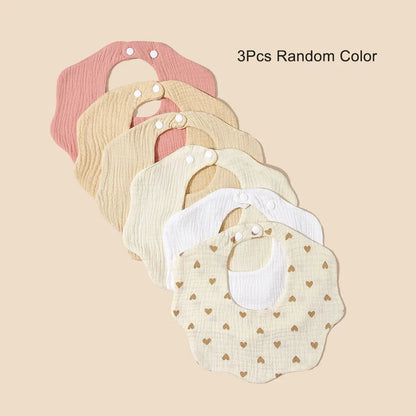 3 Packs (Random Color) Baby Bandana Bibs Boys Girls Newborn Infant for Drooling