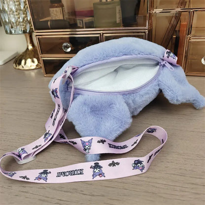 Sanrio Plush Cinnamoroll Melody Kuromi Women Tote Handbags Shoulder Bags Fashion Female Messenger Bags Purses Xmas Gifts