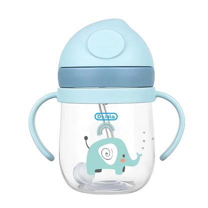250ml Baby Feeding Cup with Straw Children Learn Feeding Drinking Bottle Animal Design Kids Training Cup with Straw BPA Free