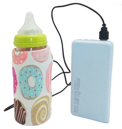 USB Milk Water Bottle Warmer Travel Stroller Insulated Baby Nursing Bottle Heater Newborn Infant Portable Bottle Feeding Warmers