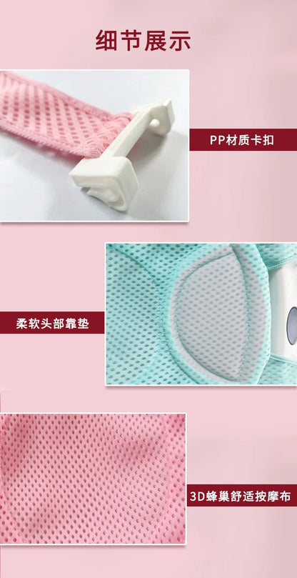 Baby Shower Bath Tub Pad Non-Slip Bathtub Seat Support Mat Newborn Safety Security Bath Support Cushion Foldable Soft Pillow