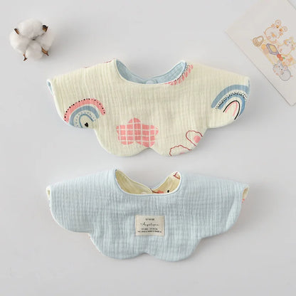 New Cute Cotton Baby Feeding Drool Bib Infants Two-sided Usable Saliva Towel Soft Burp Cloth For Newborn Toddler Kids Bibs