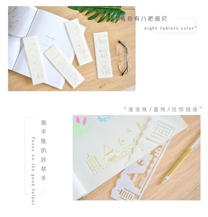 Journamm Finger Painting Kit Drawing Stencils Colorful Inkpad DIY Scrapbooking Creative Stationery Paint Tool School Supplies