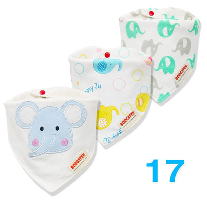 3pcs Organic Cotton Baby Scarf Muslin Burp Cloth Bandana Bibs Newborn Baby Boy Infant Girl Toddler Winter Scarf Waterproof Bib