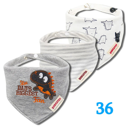 3pcs Organic Cotton Baby Scarf Muslin Burp Cloth Bandana Bibs Newborn Baby Boy Infant Girl Toddler Winter Scarf Waterproof Bib