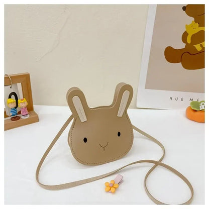 New Cartoon Animal Kids Mini Bags PU Leather Shoulder Bag Cute Bunny Bag for Children Soft Bunny Kids Toddler Girls Boy Purse