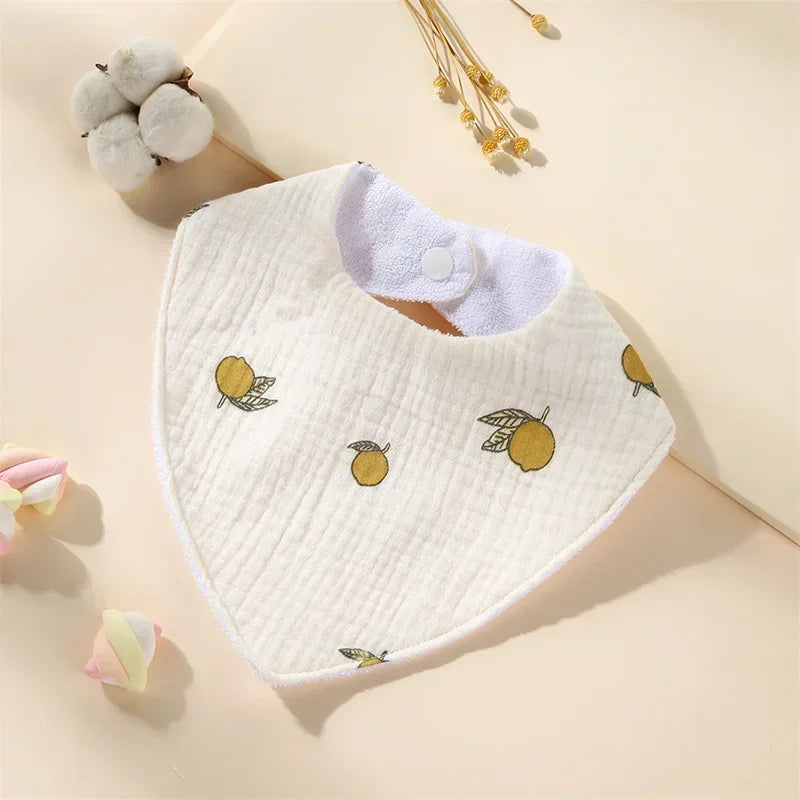 New Baby Cartoon Animal Triangle Bib Pure Cotton Waterproof Boy Girl Kid Printed Saliva Towel Newborn Infant Anti Spitting Cloth