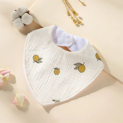 New Baby Cartoon Animal Triangle Bib Pure Cotton Waterproof Boy Girl Kid Printed Saliva Towel Newborn Infant Anti Spitting Cloth
