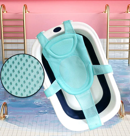 Baby Shower Bath Tub Pad Non-Slip Bathtub Seat Support Mat Newborn Safety Security Bath Support Cushion Foldable Soft Pillow