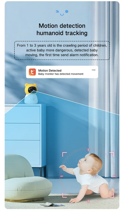 TUYA 5 Inch Video Baby Monitor with Camera PTZ Zoom 3MP Babyphone Cam Security Protection Surveillance Cam Temperature Sensor