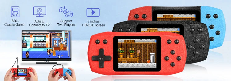 G5S 2.4 Inch Video Game Console Mini Portable Retro TV Handheld Game Player Built-in 500 Games AV Output Support 2 Player