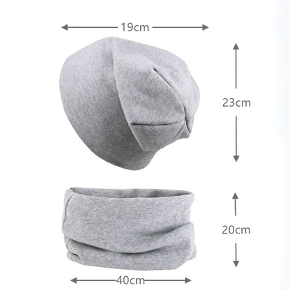 2pcs New Baby Hat Scarf Autumn Winter Soft Elastic Beanie Hats Cotton Newborn Bonnet Warm Accessories Set Boys Girls Hip Hop Cap