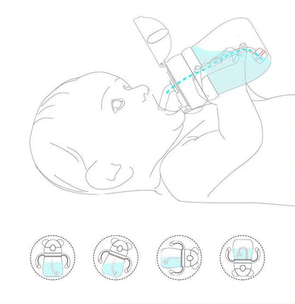 250ml Pink Baby Drinking Cup Feeding Bottle With Straw Gravity Ball Wide Caliber Drinking Milk Water Bottle With Handle