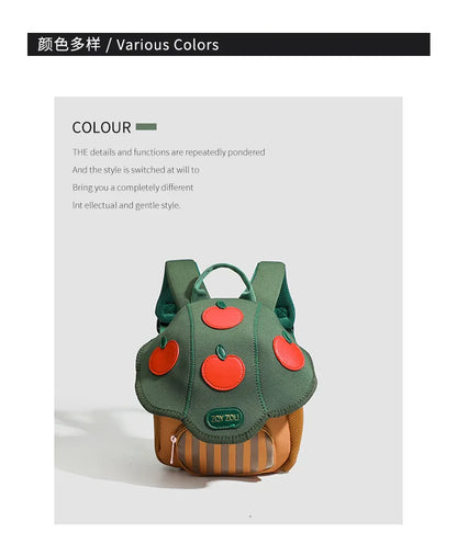 Kid Backpack Cute Mushroom Apple Kindergarten Cartoon Pink Mini Travel Bag Schoolbag Preschool Gift for Toddler Girl Boy 3-6