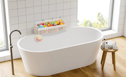 3 Compartment Horizontal Large Openings Bath Toy Organizer for Tub,  Capacity Upgrade Bath Storage and Holder,Easy Sorting
