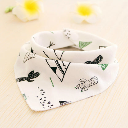 Baby Cotton Feeding Apron Triangle Bibs Girls Boys Cartoon Feeding Scarf Bib Collar Bib Burp Cloth Bandana Saliva Towel