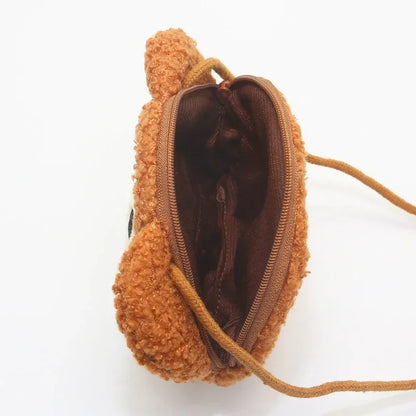 Cartoon Plush Crossbody Bag for Children Cute Animal Bear Coin Wallet Boys and Girls Mini Shoulder Bag Kawaii Plush Purses