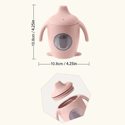 1PCS Toddler Trainer Cup Kids Dining Cup Baby Silicone Transparent Water Bottle With Handle  Milk Cups For Toddlers Baby Stuff