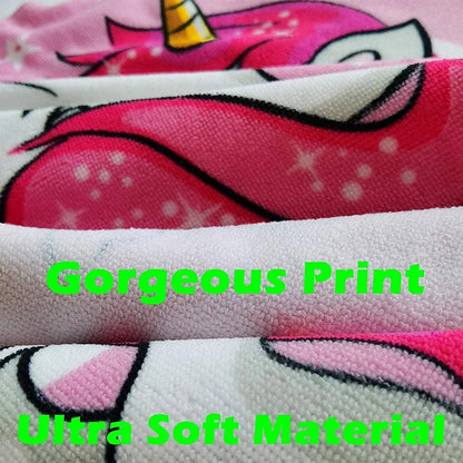 80-130cm Kids Hooded Bath Beach Poncho Towels Baby Quick Dry Bathrobe Child Cartoon Poncho Towels Microfiber Swim Cover-ups
