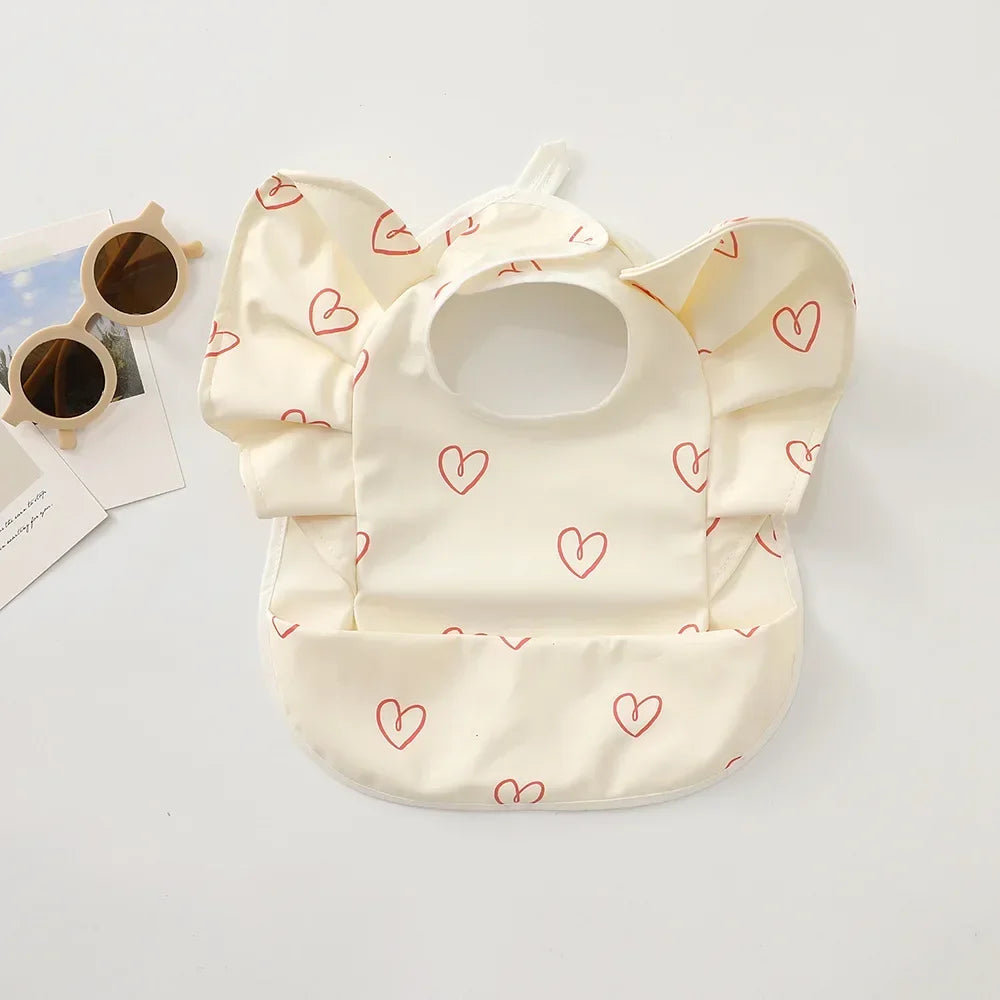 Waterproof Baby Bibs Cartoon Girl Boy Infant Meals Bib Anti-dirty Saliva Bibs with Angel Wings Baby Feeding Stuff Children Smock