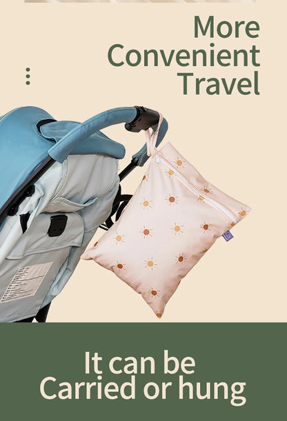 Elinfant Rainbow&Sun Pirnt 3PCS Portable Storage Bag Travel Wash Cosmetic Bag Waterproof Diaper Bag