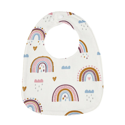 INSULAR Baby Bibs Feeding Scarf Adjustable Snap Saliva Towel Muslin Cotton Burp Cloths Animal Print Ruffled Edge Rainbow A Grade