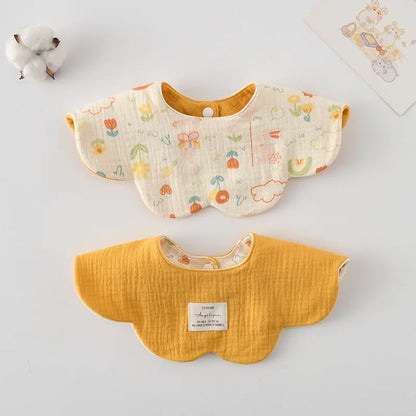 New Cute Cotton Baby Feeding Drool Bib Infants Two-sided Usable Saliva Towel Soft Burp Cloth For Newborn Toddler Kids Bibs