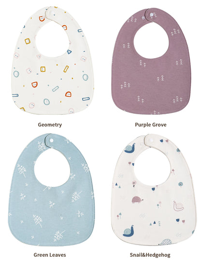 INSULAR Baby Bibs Newborn Cotton Soft Saliva Towel Infant Feeding Cloth Muslin Stuff Printing Pinny Waterproof U-shaped 3 Layers