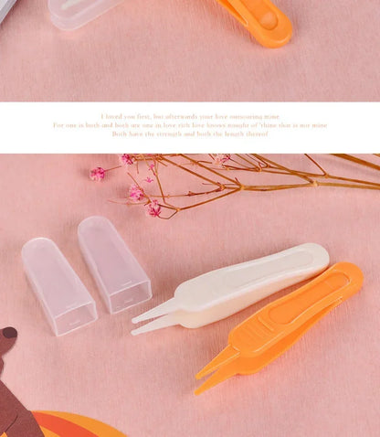 Baby Plastic Tweezers Nose Cleaner Tool Kids Safety Tweezers Cleaning Forceps Toddler Nasal Cavity Care Supplies Baby Essentials