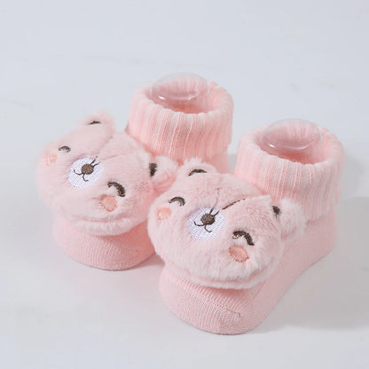 Baby Socks Spring and Autumn Soft Cotton Newborn Baby Socks in The Tube Cartoon 3D Doll Infant Boys Girls Socks 0-6 months