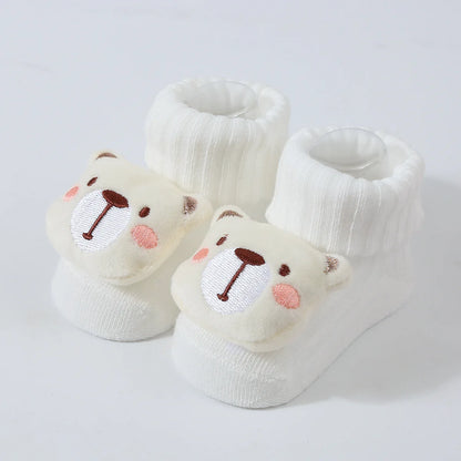 Baby Socks Spring and Autumn Soft Cotton Newborn Baby Socks in The Tube Cartoon 3D Doll Infant Boys Girls Socks 0-6 months