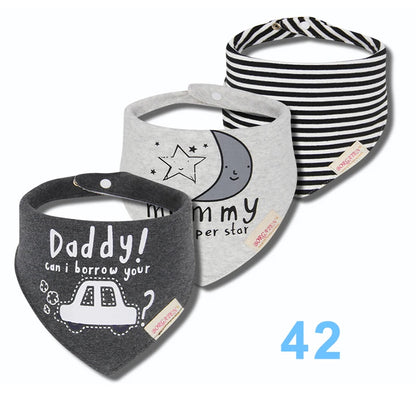 3pcs Organic Cotton Baby Scarf Muslin Burp Cloth Bandana Bibs Newborn Baby Boy Infant Girl Toddler Winter Scarf Waterproof Bib
