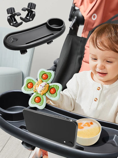 3 In 1 Baby Stroller Dinner Table Tray Phone Stand Plate Accessories Supplies for Toddler Infant Girl Boy Milk Bottle Cup Holder