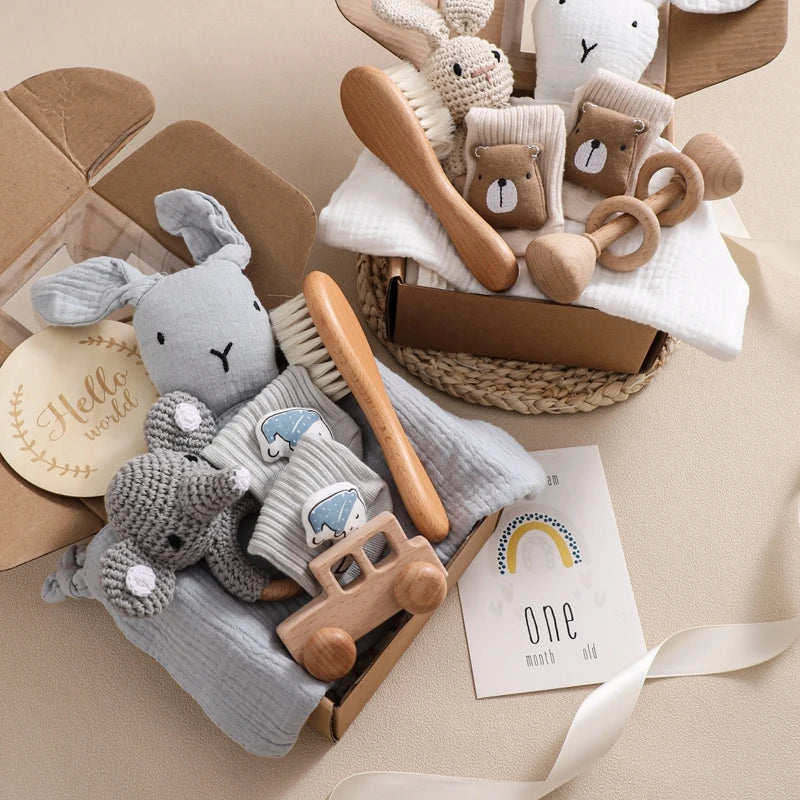 Baby drool Towel Toy Set Milestone Cards Accessories Photography Props Monthly Growth Commemoration Babies Photos Birth Gift Set