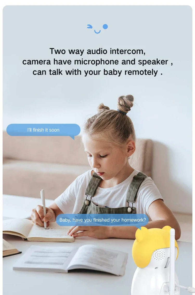 TUYA 5 Inch Video Baby Monitor with Camera PTZ Zoom 3MP Babyphone Cam Security Protection Surveillance Cam Temperature Sensor