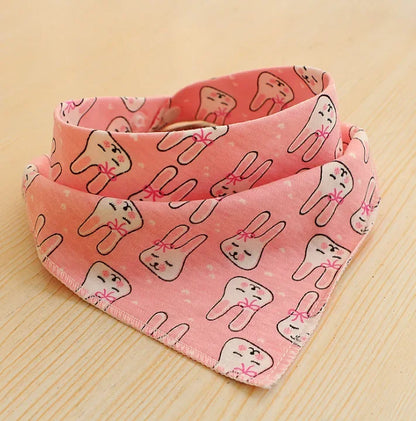 Baby Cotton Feeding Apron Triangle Bibs Girls Boys Cartoon Feeding Scarf Bib Collar Bib Burp Cloth Bandana Saliva Towel