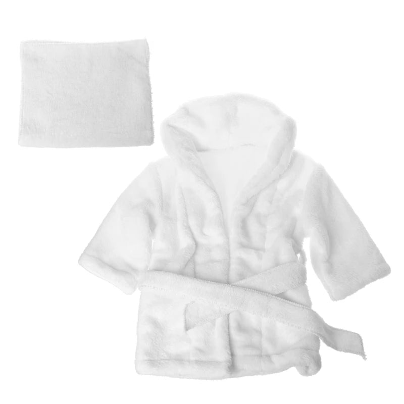 Baby Photo Shooting  Accessories Bath Robe Headwrap Plush Bathrobe Towel Infant Costume Photostudio Posing Suit Newborns Shower