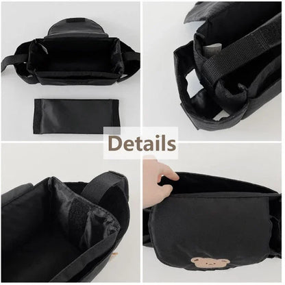 Baby Stroller Bag Pram Organizer Cartoon Bottle Holder Baby Stroller Accessories Hanging Caddy Storage Bag Mommy Bag