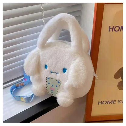 New Cartoon Sanrio Plush Bag Ins Versatile Kuromi Doll Doll Bag Cute Girl Handheld Small Bag