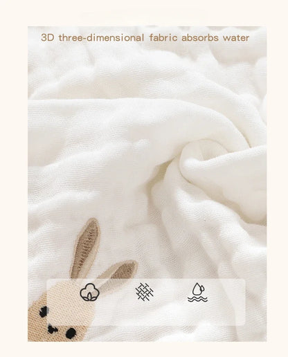 6 Layer Cotton Embroidery Baby Saliva Towels Hand Face Wipes Newborn Bib Kids Handkerchief Toddler Soft Washcloth Burp Cloth