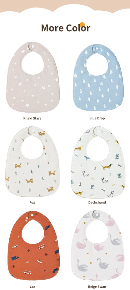 INSULAR Baby Bibs Newborn Cotton Soft Saliva Towel Infant Feeding Cloth Muslin Stuff Printing Pinny Waterproof U-shaped 3 Layers