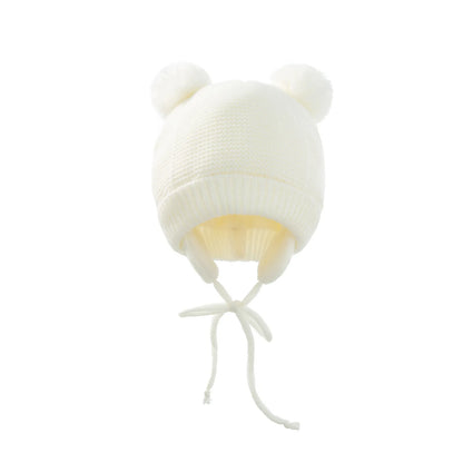 Winter Baby Stuff Hat for Boy Girls Accessories Knited Cap Kids Hat Fleece Warm Gloves Thick Winter Ear Kids Hat Baby Bonnet