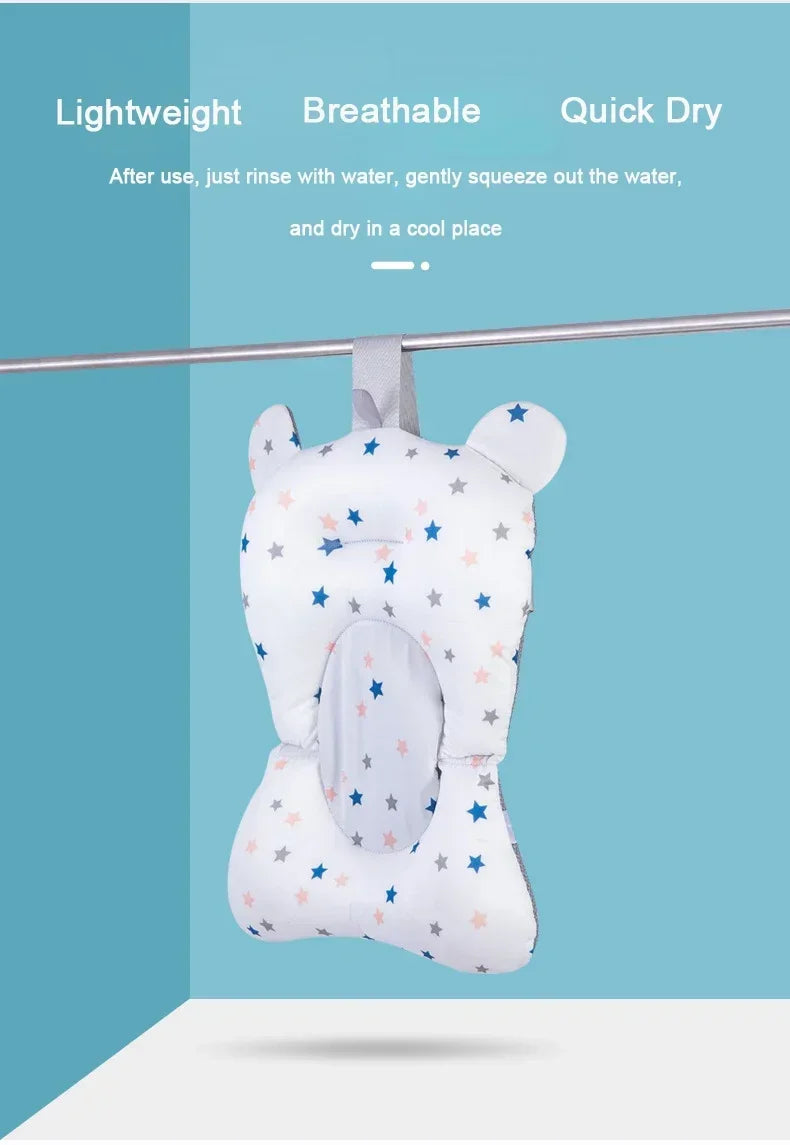Ajustable Bath Tub Shower Cushion Newborn Support Seat Mat Baby Bath Seat Floating Water Pad Portable Foldable Baby Bathtub Pad