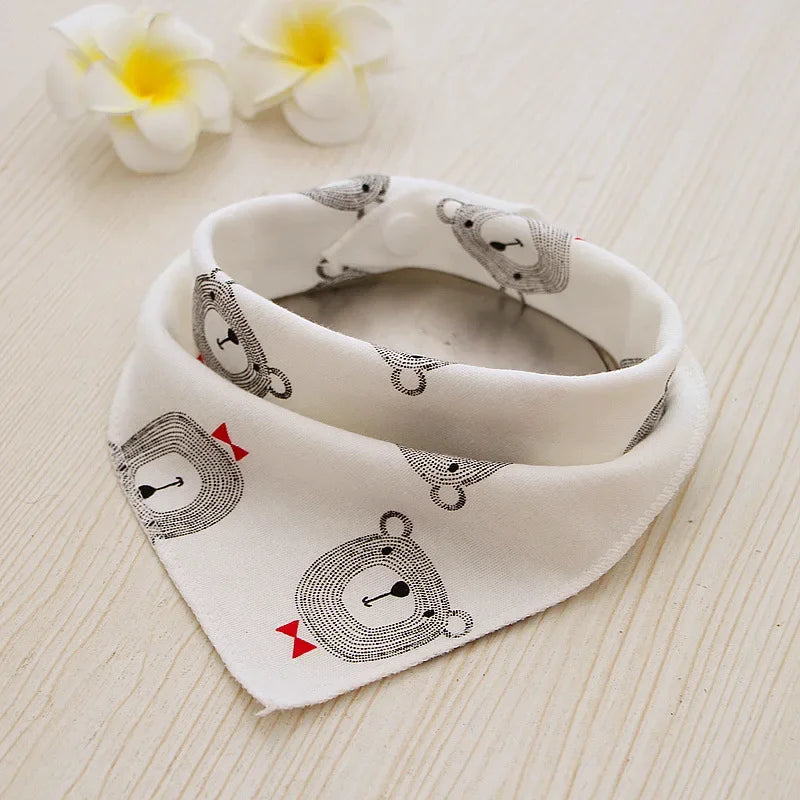 Baby Cotton Feeding Apron Triangle Bibs Girls Boys Cartoon Feeding Scarf Bib Collar Bib Burp Cloth Bandana Saliva Towel