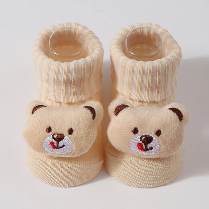 Baby Socks Spring and Autumn Soft Cotton Newborn Baby Socks in The Tube Cartoon 3D Doll Infant Boys Girls Socks 0-6 months