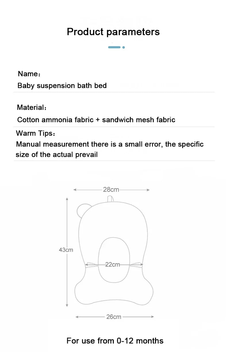Infant Baby Bath Tub Pad Portable Baby Non-Slip Bathtub Mat Children Shower Air Cushion Bed Newborn Baby Security Bath Seat